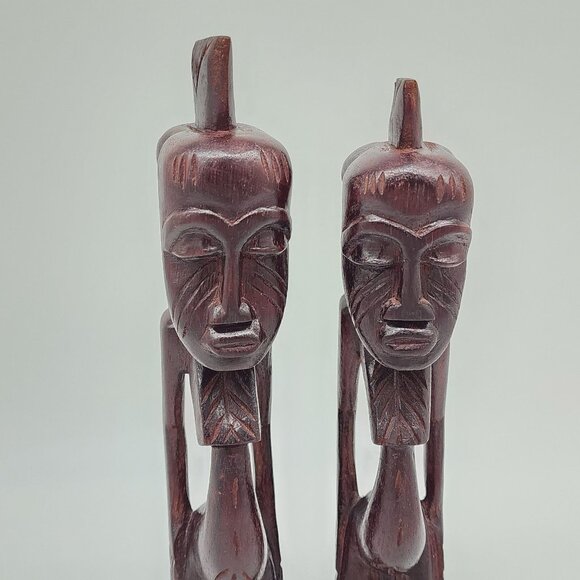 African Hand Carved Fertility Sculpture Figure Wooden Tribal Male Female - Picture 4 of 10